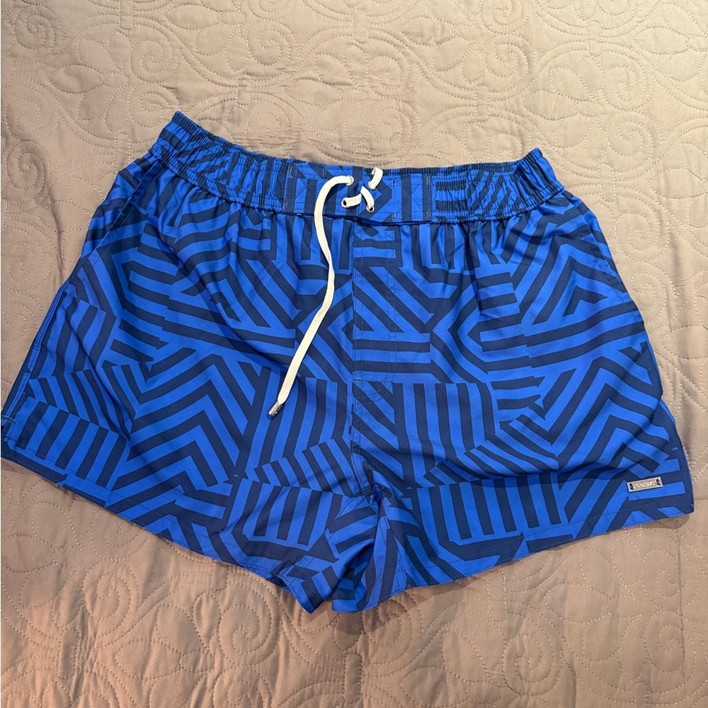 2xist Blue Geometric Swim Shorts